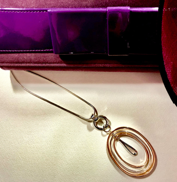 Nestled Pendant in Rose Gold & Silver Necklace - Vz Collection