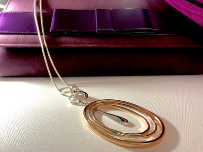 Nestled Pendant in Rose Gold & Silver Necklace - Vz Collection