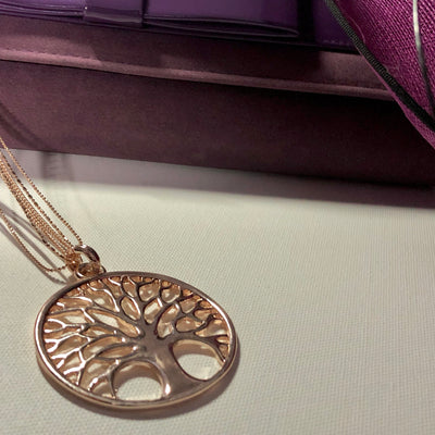 Tree of Life Rose Gold Statement Necklace - Vz Collection