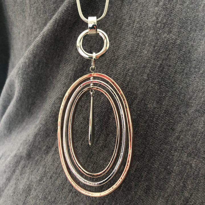 Nestled Pendant in Rose Gold & Silver Necklace - Vz Collection