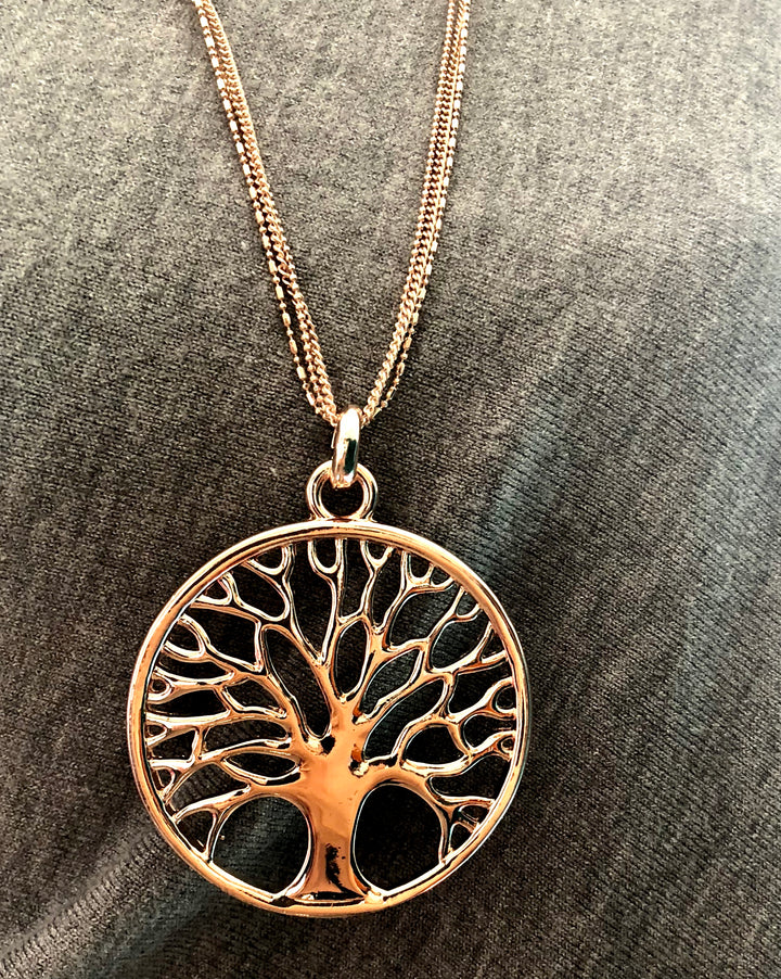 Tree of Life Rose Gold Statement Necklace - Vz Collection