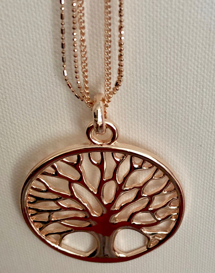 Tree of Life Rose Gold Statement Necklace - Vz Collection
