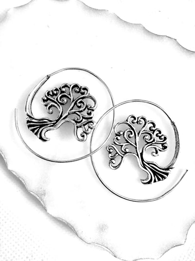 Circled Tree of Life Earrings - Vz Collection