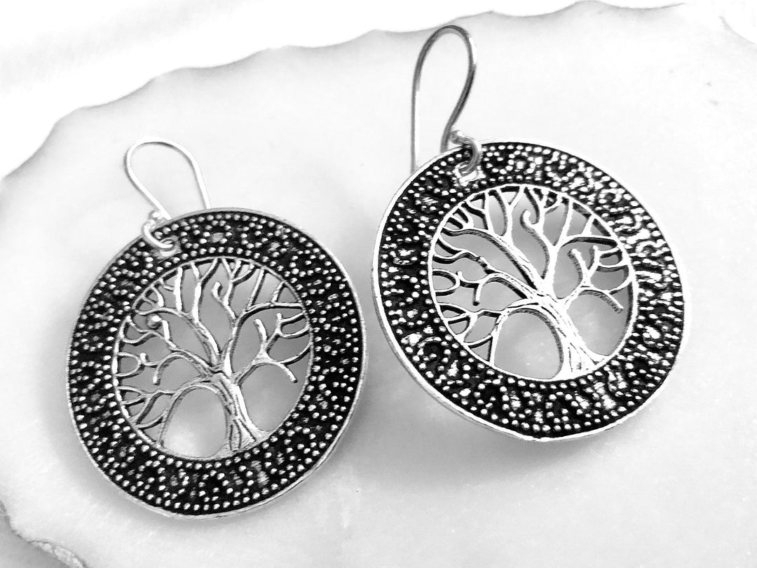 Mounted Tree of Life Earrings - Vz Collection