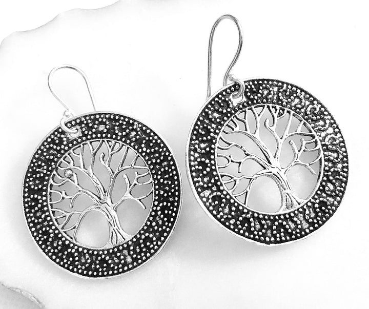 Mounted Tree of Life Earrings - Vz Collection