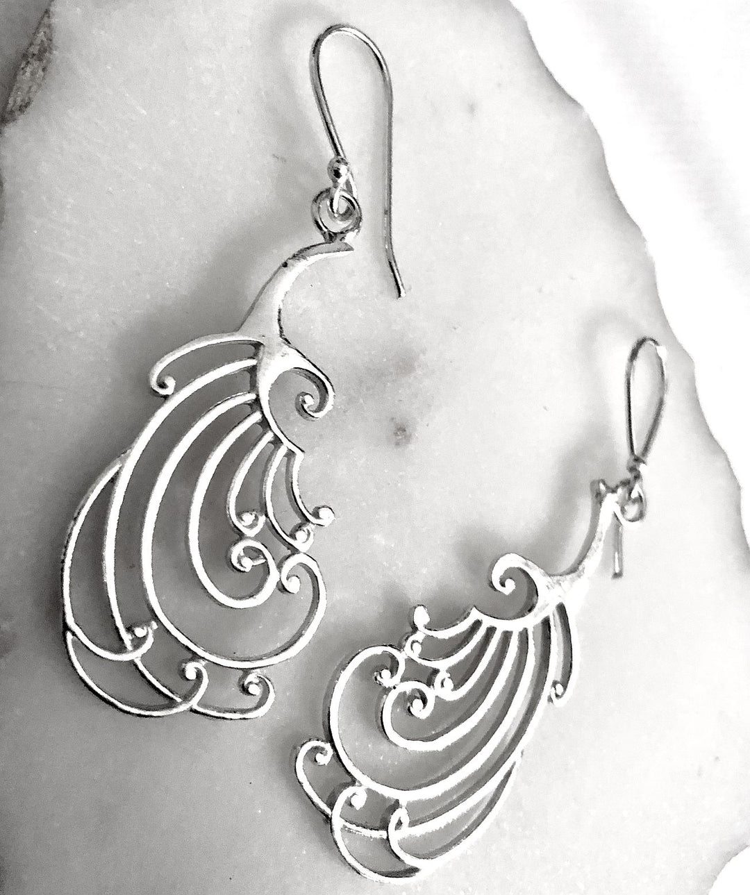 Peacock Feather Earrings - Vz Collection