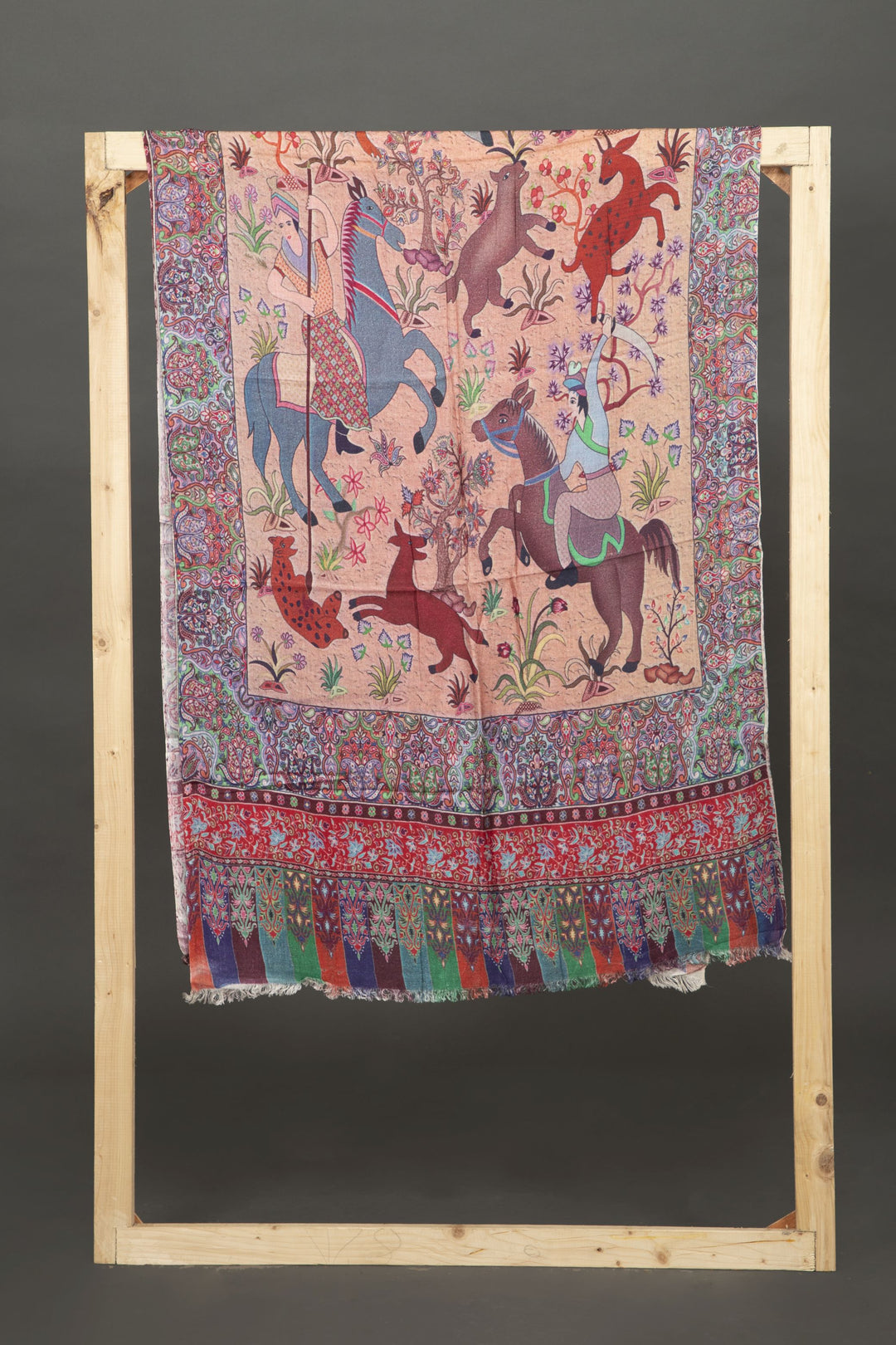Digital Printed Hunting Scene Scarf - Vz Collection