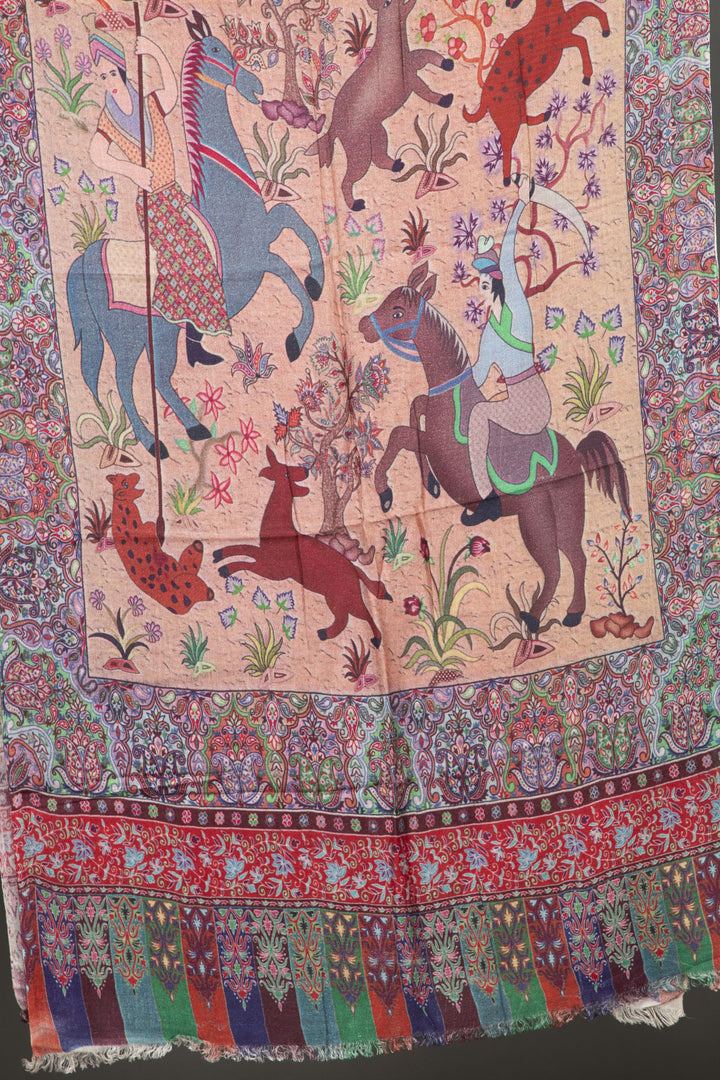 Digital Printed Hunting Scene Scarf - Vz Collection