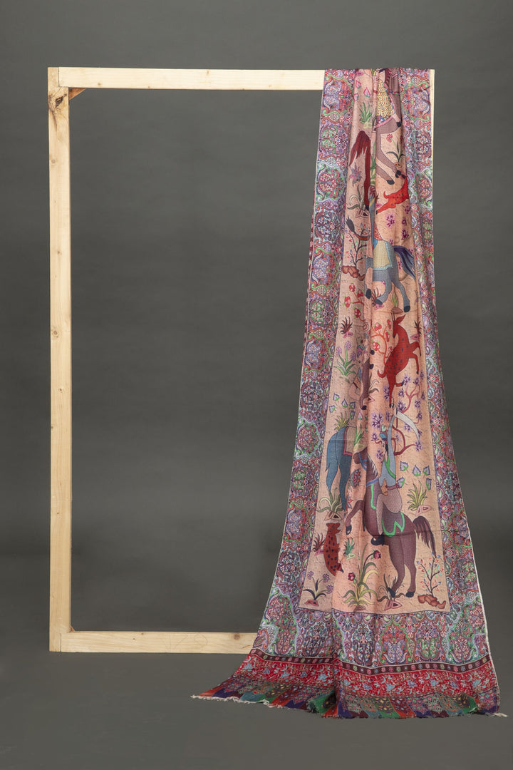 Digital Printed Hunting Scene Scarf - Vz Collection
