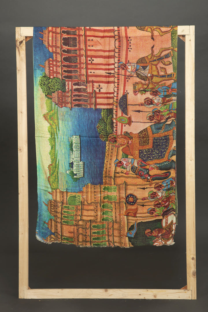 Digital Printed Indian Palace Parade Scarf - Vz Collection