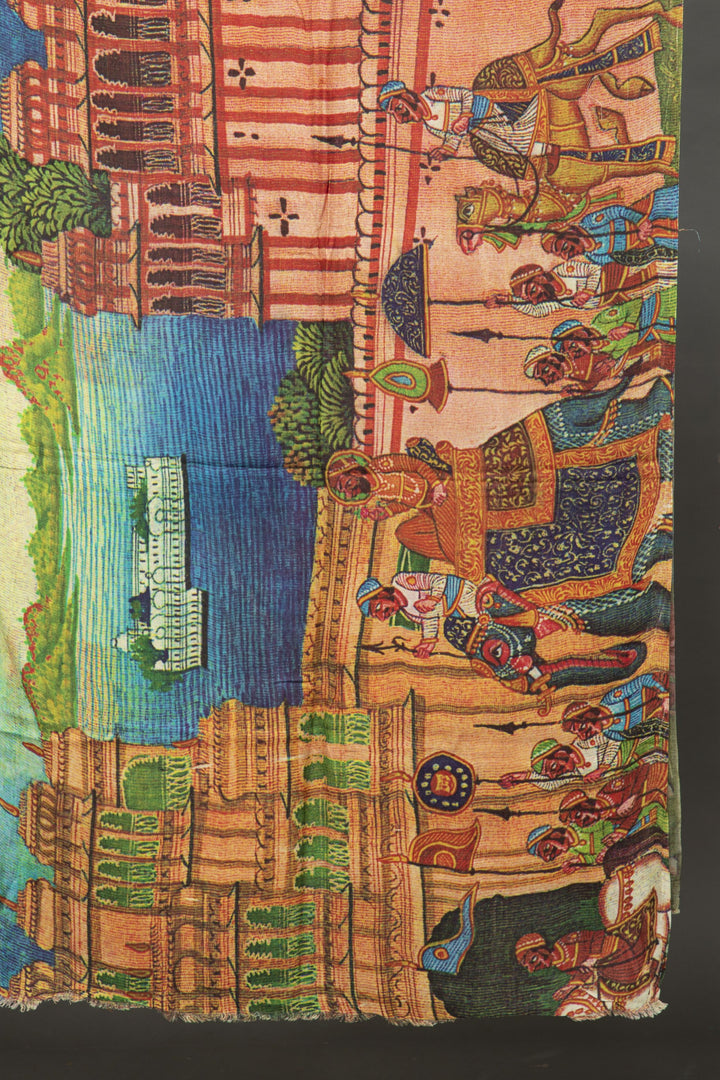 Digital Printed Indian Palace Parade Scarf - Vz Collection