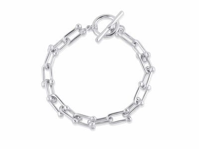 Statement Chunky Chain Bracelet in Silver - Vz Collection