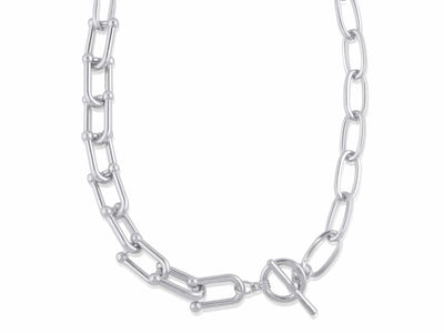 Statement Chunky Chain Necklace in Silver - Vz Collection