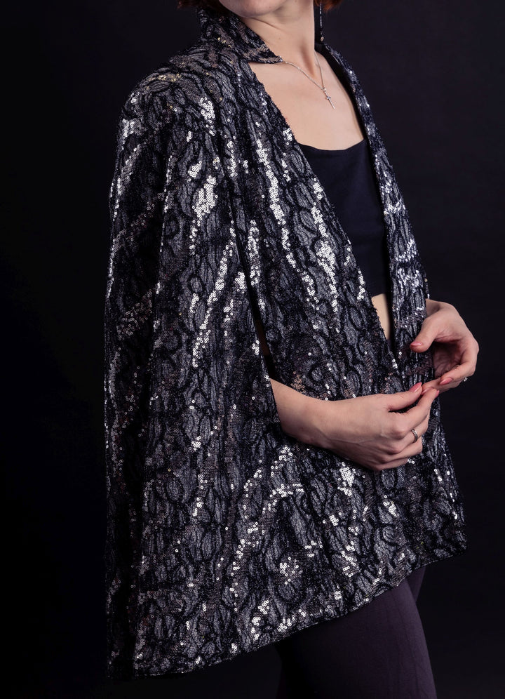 Hand Embellished Tulle Couture Cape - Vz Collection