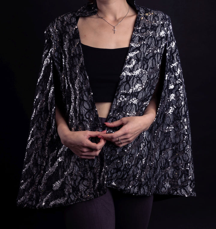Hand Embellished Tulle Couture Cape - Vz Collection