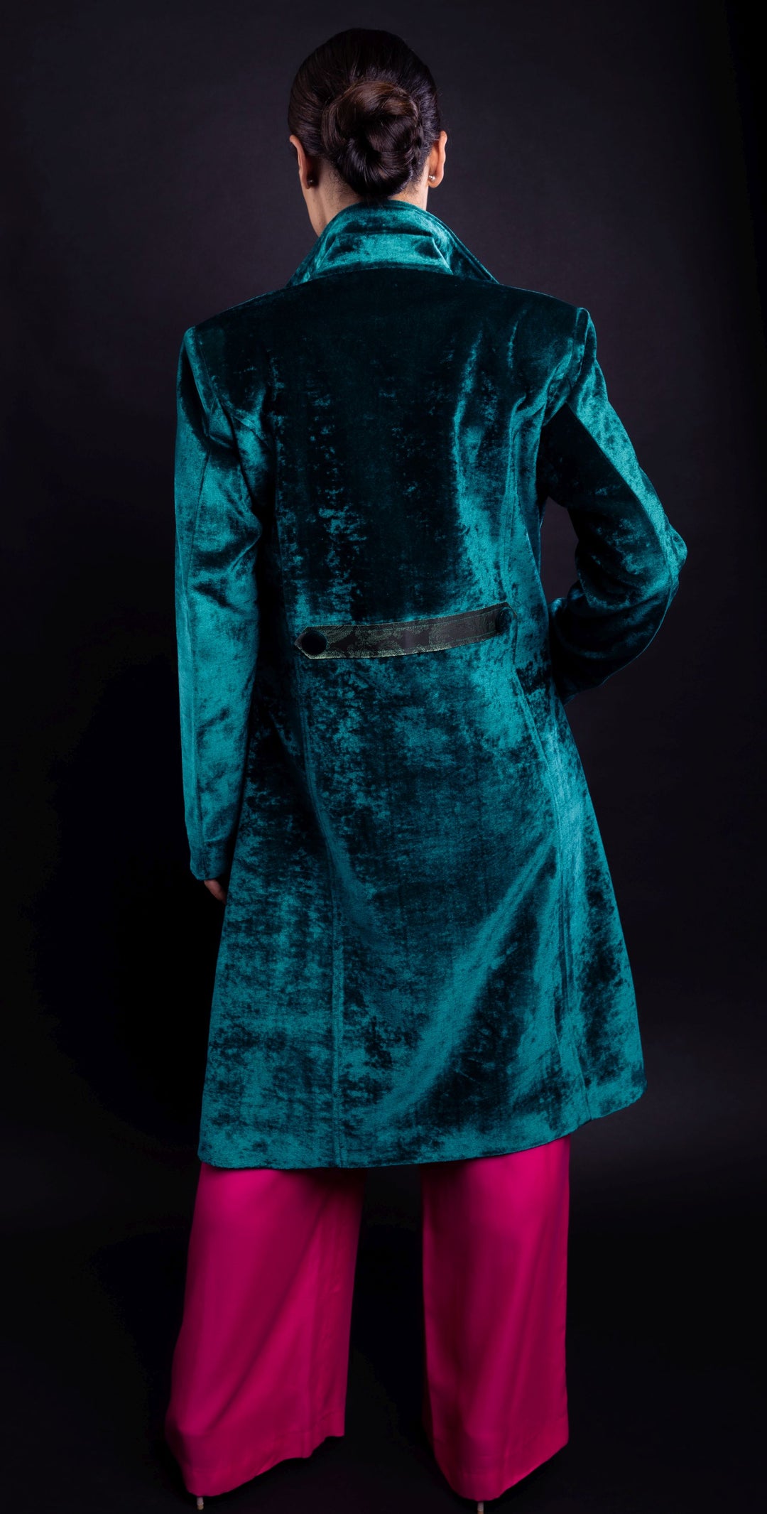 Smart Tailored mid-length Velvet Coat - Vz Collection