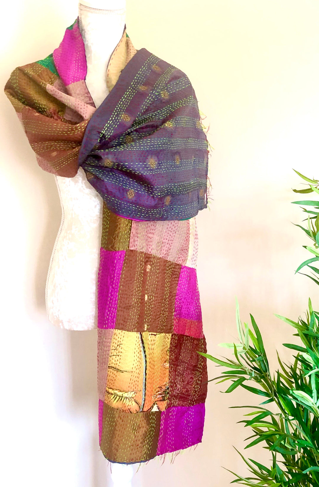 Multi Coloured Reversible Silk Scarves - Vz Collection