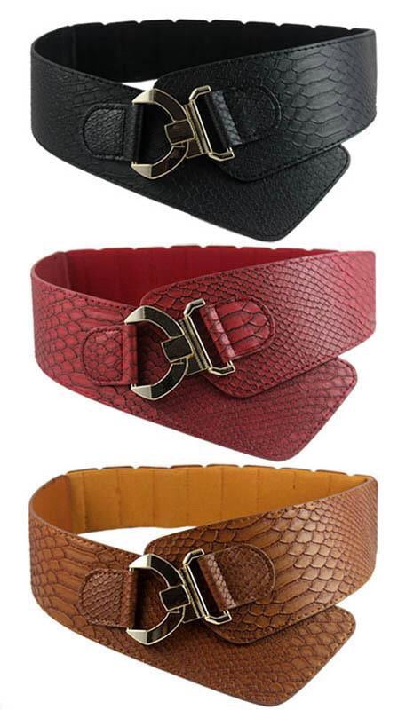 Faux Leather Belt with Elasticated Back - Vz Collection