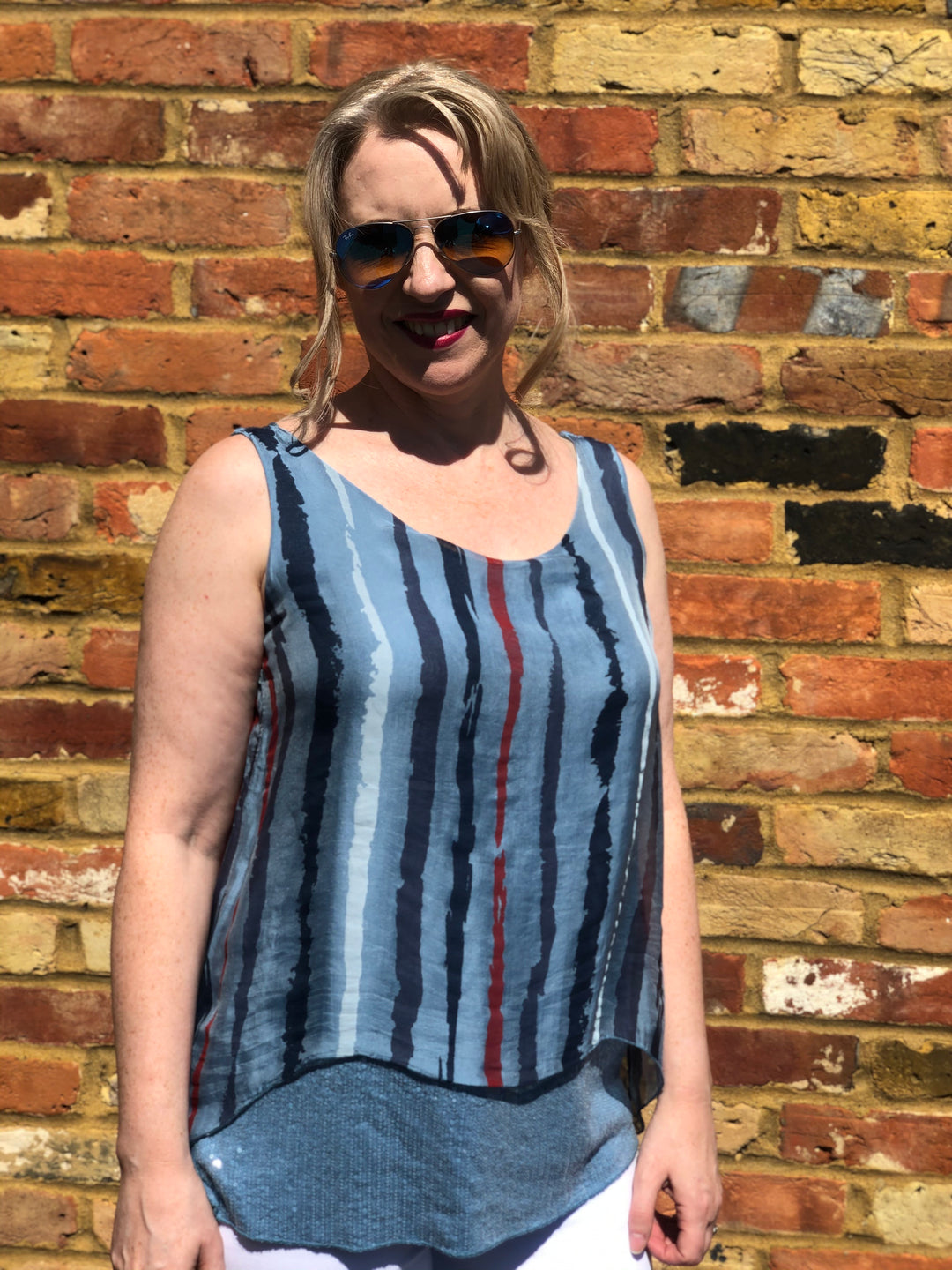 Gunmetal Grey Boho Italian Silk Top - Vz Collection