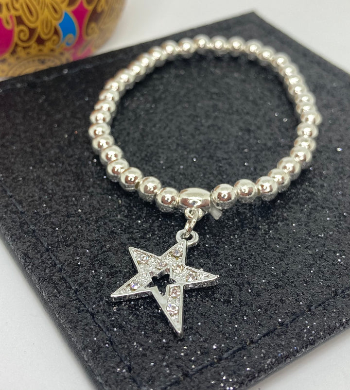 Star with Diamanté Charm Bracelet - Vz Collection