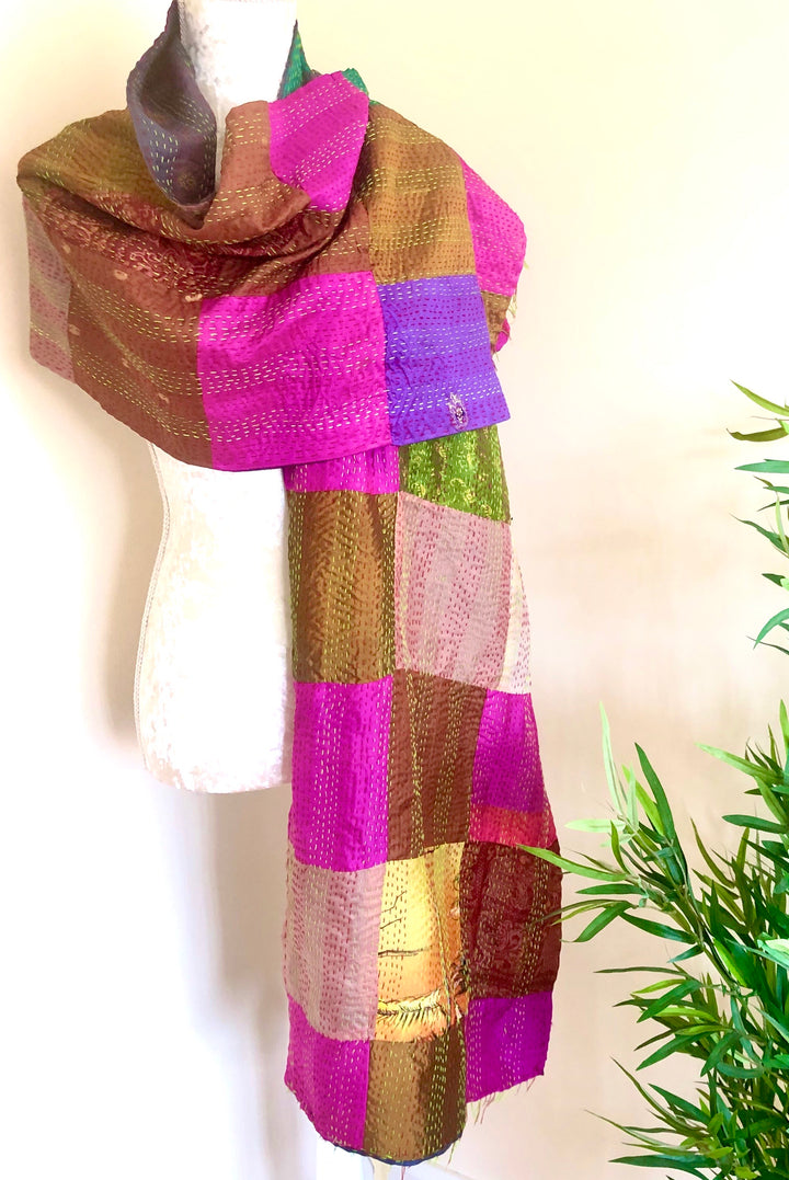 Multi Coloured Reversible Silk Scarves - Vz Collection