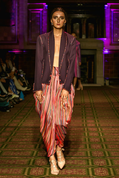 Purple Jacket with multicoloured piping - Vz Collection