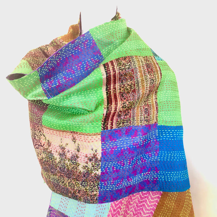Multi Coloured Reversible Silk Scarves - Vz Collection