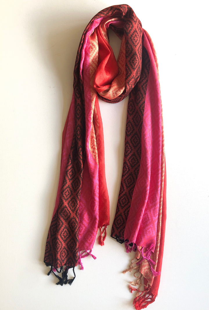Solid Colours with Diamond Pattern Pashmina Scarf - Vz Collection