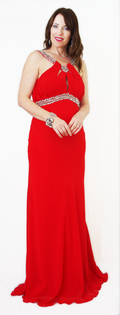 Red Full Length Ball Gown - Vz Collection