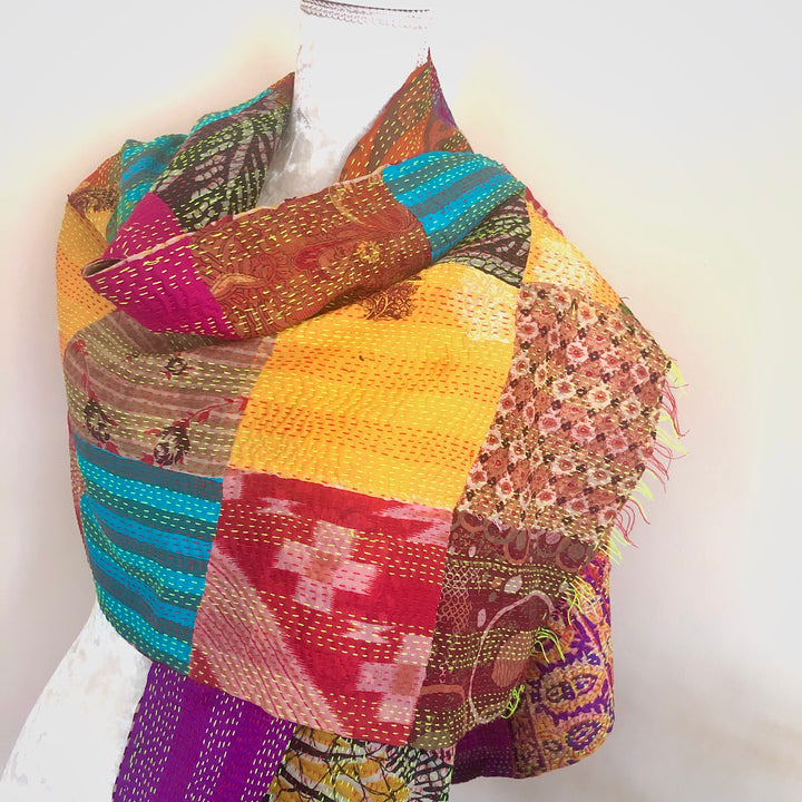 Multi Coloured Reversible Silk Scarves - Vz Collection