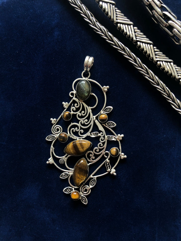 Tiger’s Eye and Labradorite Pendant - Vz Collection