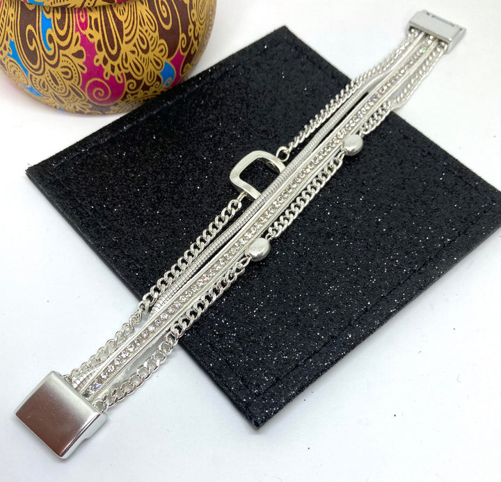 Multi Chain Magnetic Bracelet with Rectangle Bead - Vz Collection