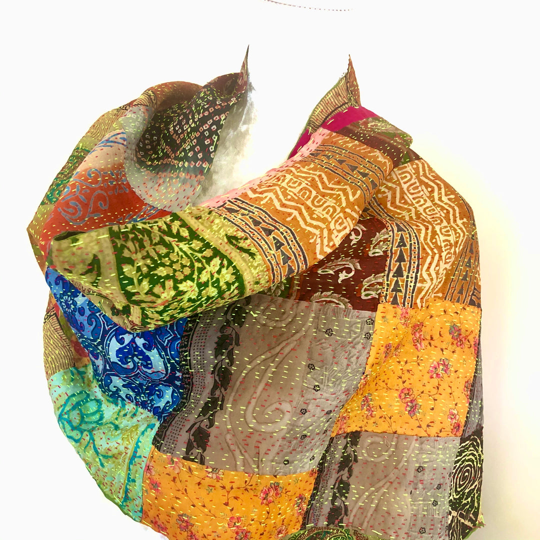 Multi Coloured Reversible Silk Scarves - Vz Collection