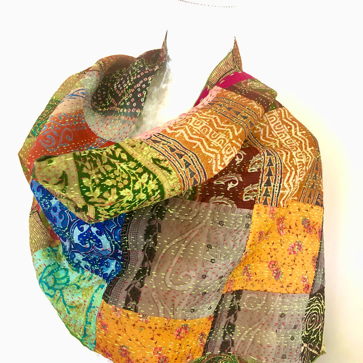 Multi Coloured Reversible Silk Scarves - Vz Collection