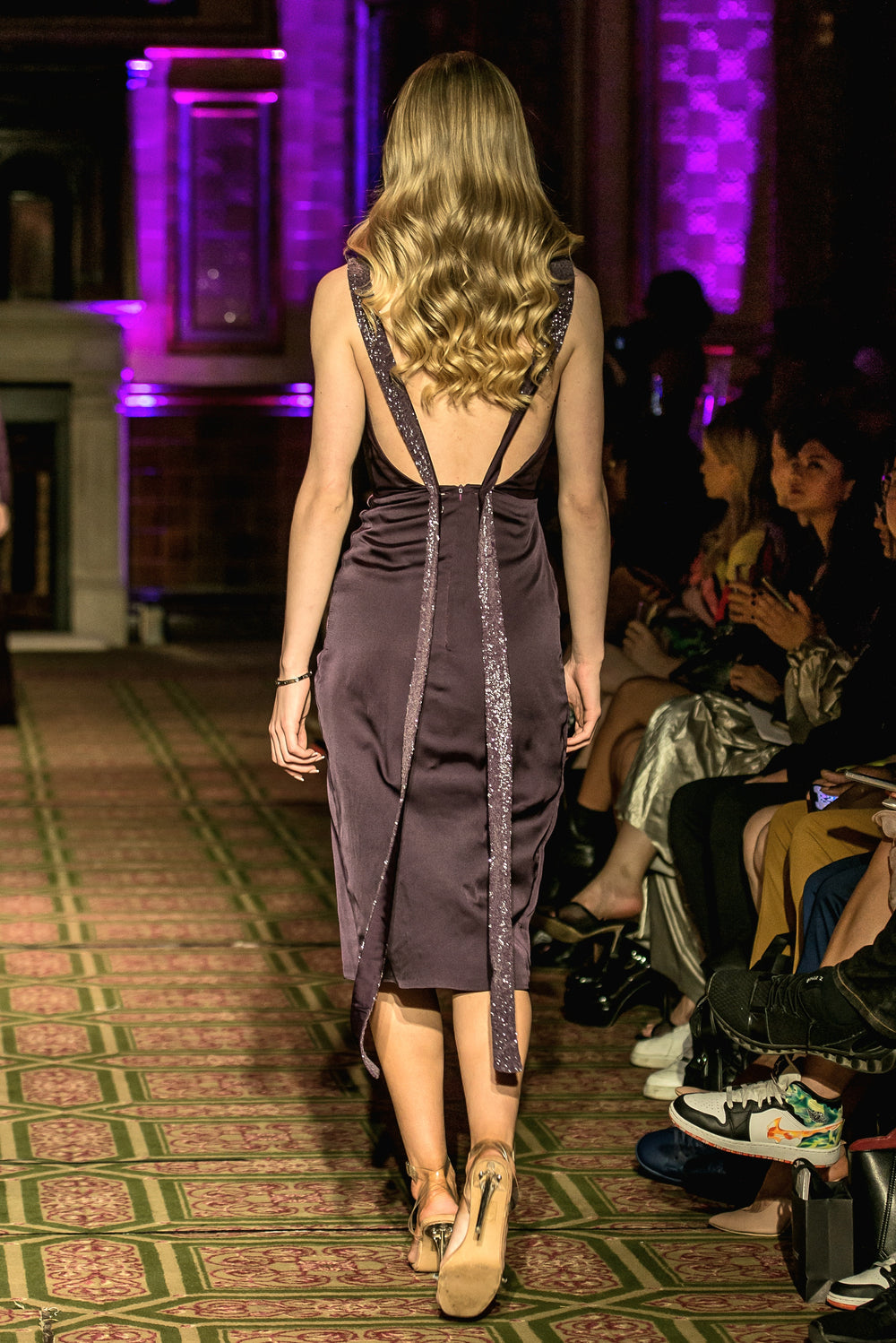 Purple Dress with Embellishment - Vz Collection