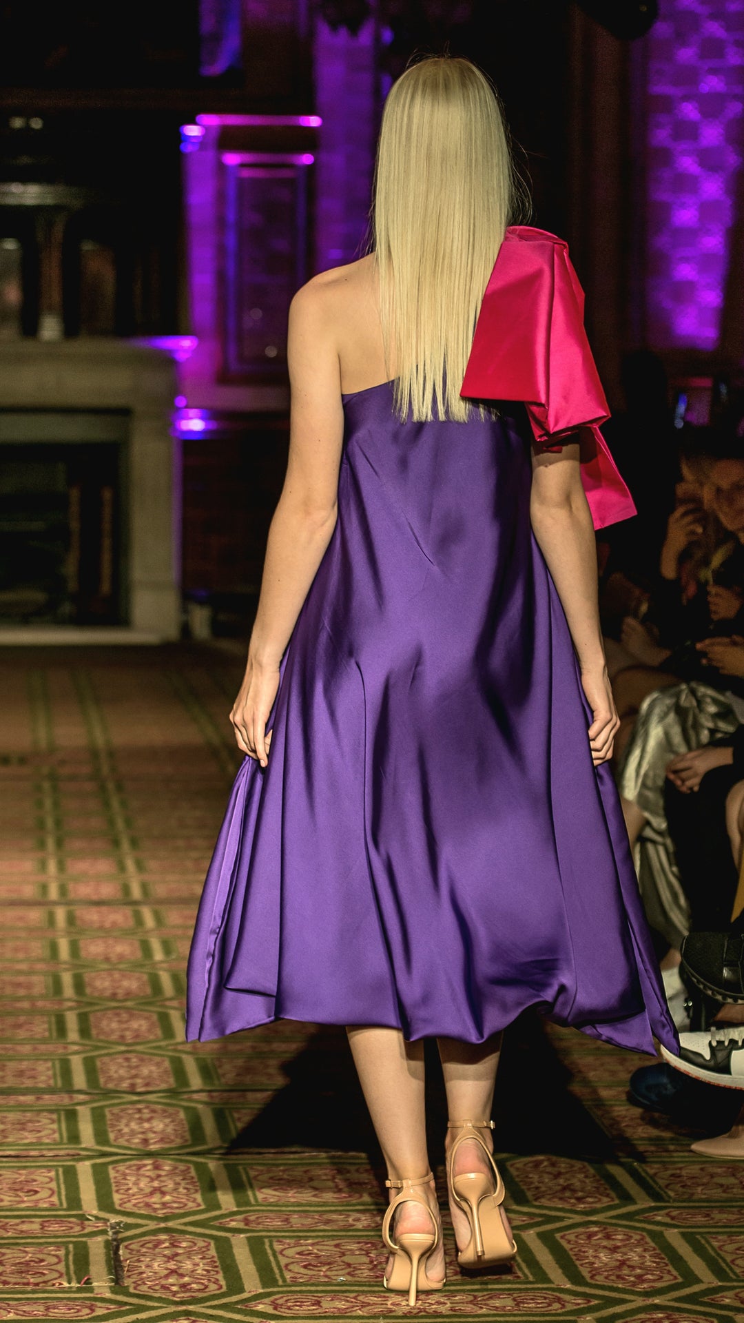 Elegant Purple Satin Silk Dress – Vz Collection Elegant Purple Satin Silk Dress – Vz Collection