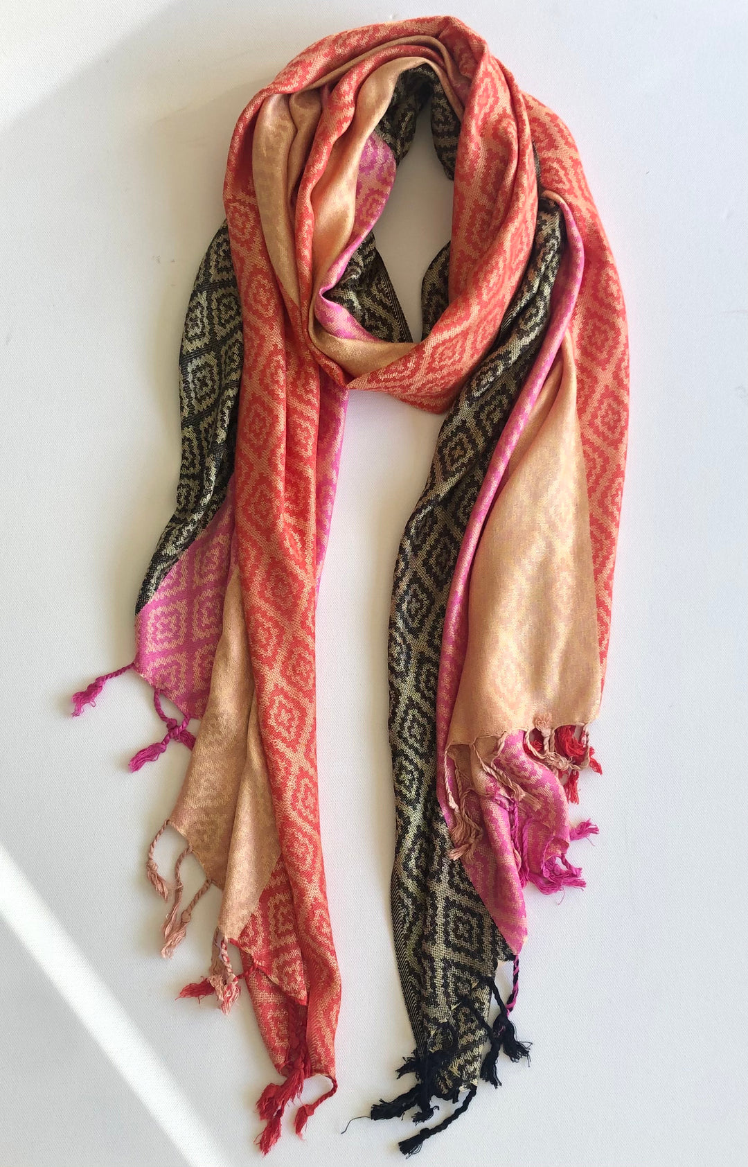 Solid Colours with Diamond Pattern Pashmina Scarf - Vz Collection