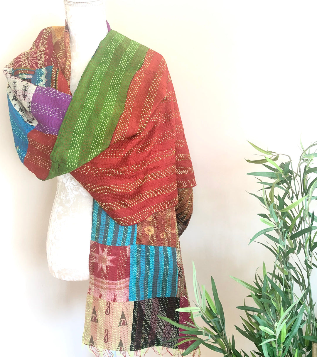 Multi Coloured Reversible Silk Scarves - Vz Collection