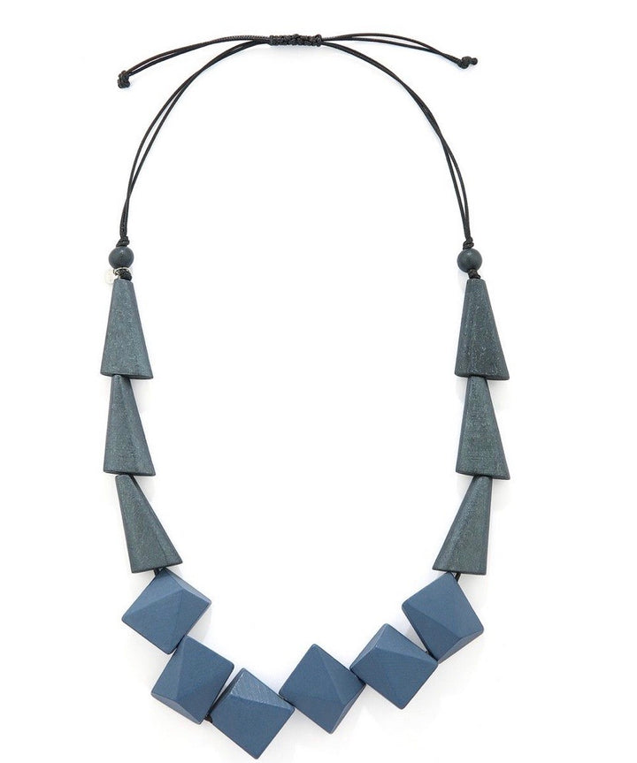 Wooden Geometrical Beads Necklace - Vz Collection
