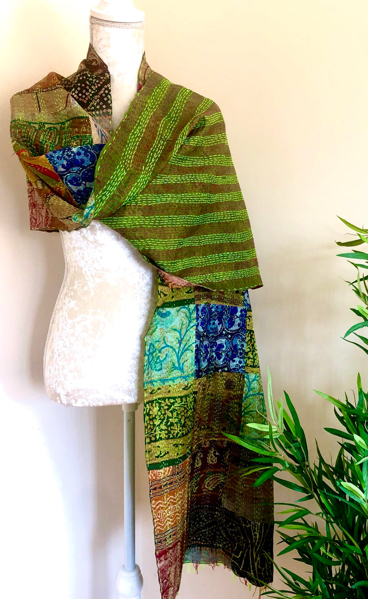 Multi Coloured Reversible Silk Scarves - Vz Collection