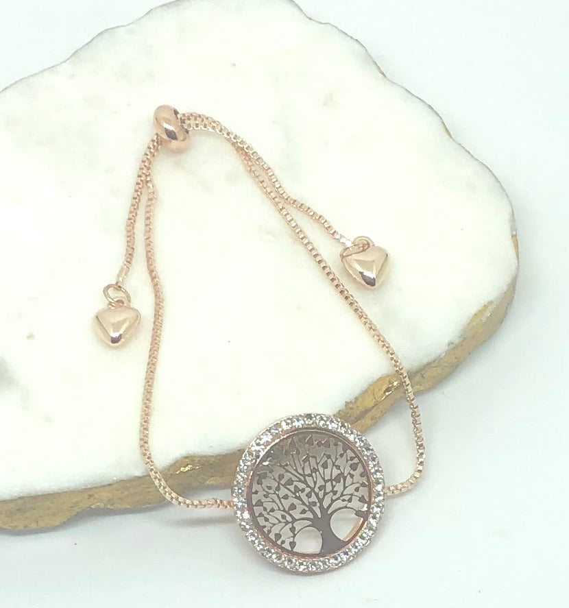 Tree of Life Bracelet with Diamanté Slider Bracelet - Vz Collection