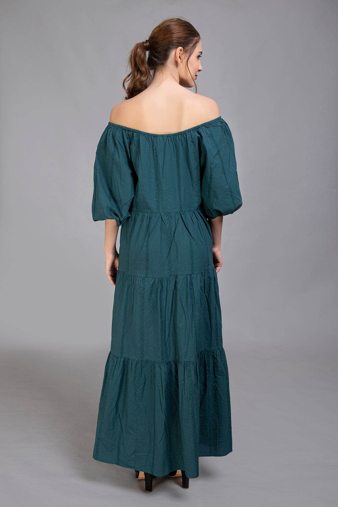 Teal Green Tiered Maxi Dress - Vz Collection