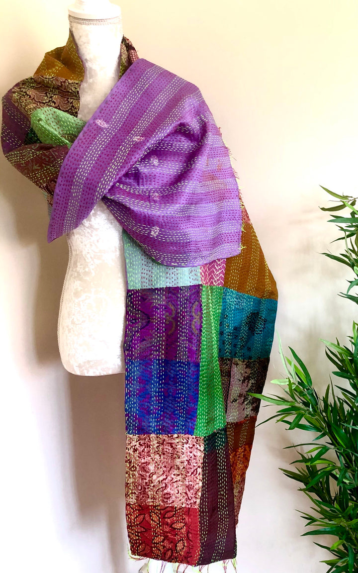 Multi Coloured Reversible Silk Scarves - Vz Collection