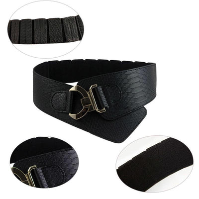 Faux Leather Belt with Elasticated Back - Vz Collection
