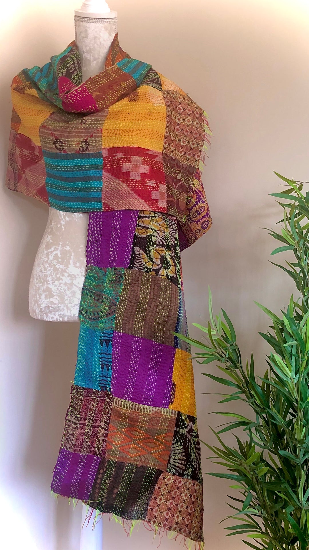 Multi Coloured Reversible Silk Scarves - Vz Collection