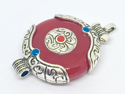Tibetan Red Stone Pendant - Vz Collection