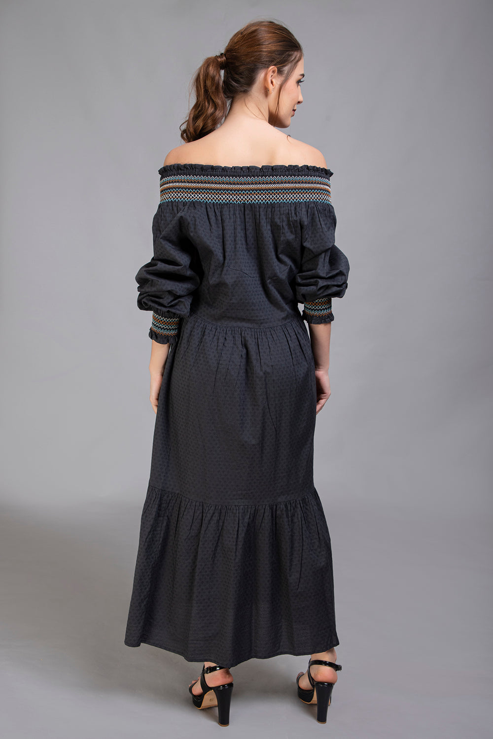 Black Tiered Maxi Dress - Vz Collection
