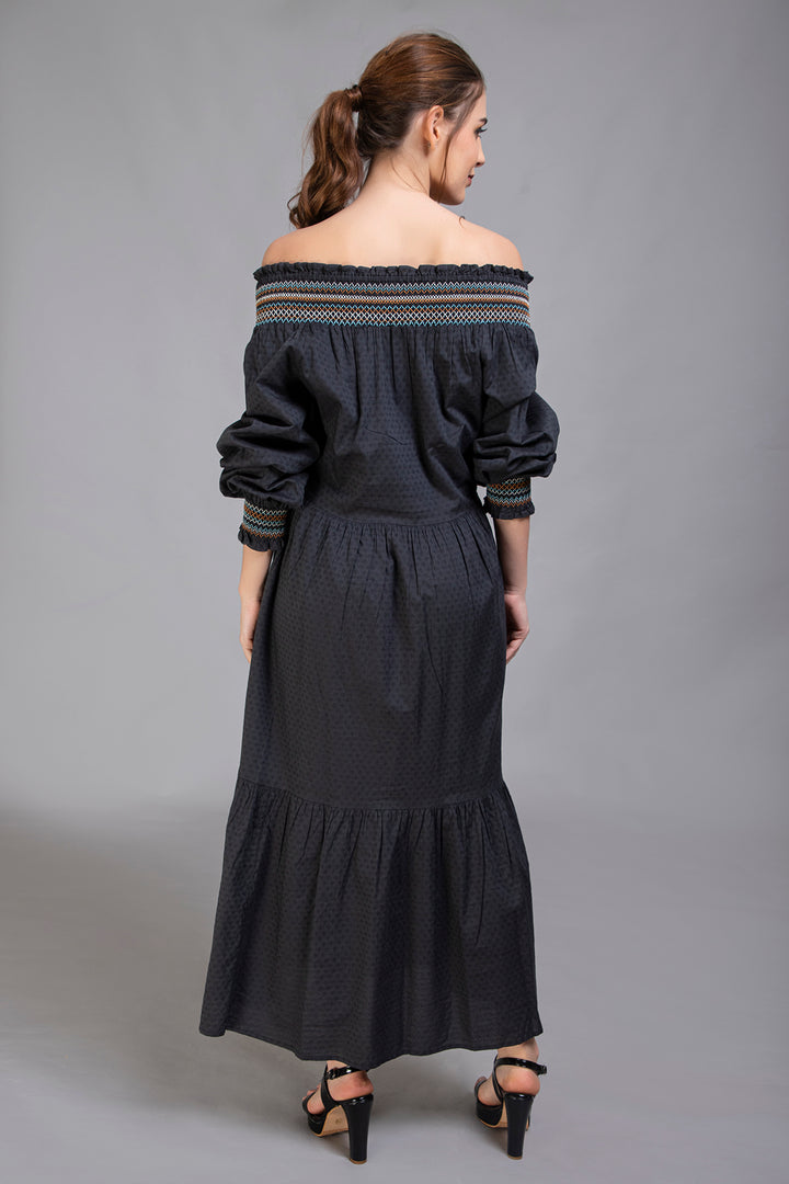 Black Tiered Maxi Dress - Vz Collection