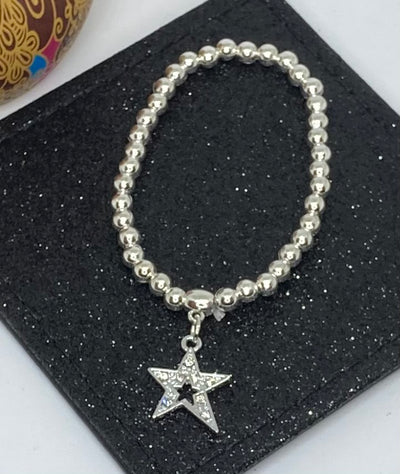 Star with Diamanté Charm Bracelet - Vz Collection