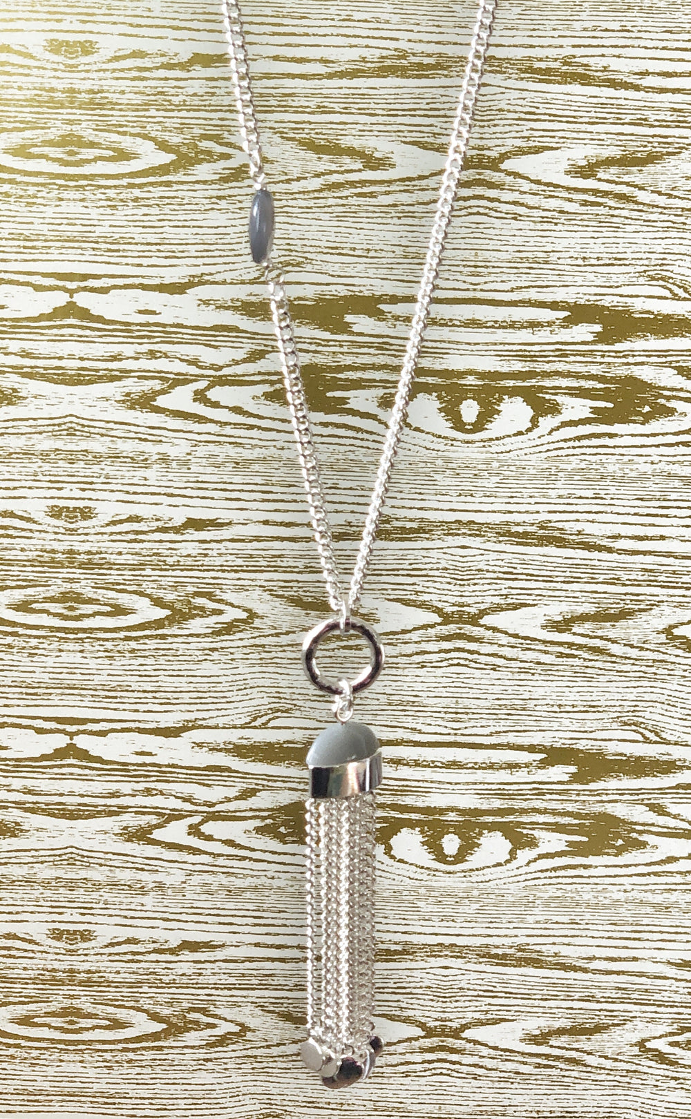 Agate Tassel Pendant Long Necklace - Vz Collection